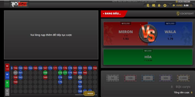 Sảnh đá gà WS168 có rất nhiều thể loại đá gà hấp dẫn